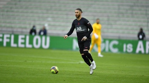 Sergio Ramos en su debut con la camiseta de PSG.