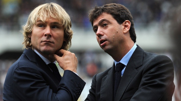 Pavel Nedved (left) and Andrea Agnelli. (Valerio Pennicino/Getty Images)