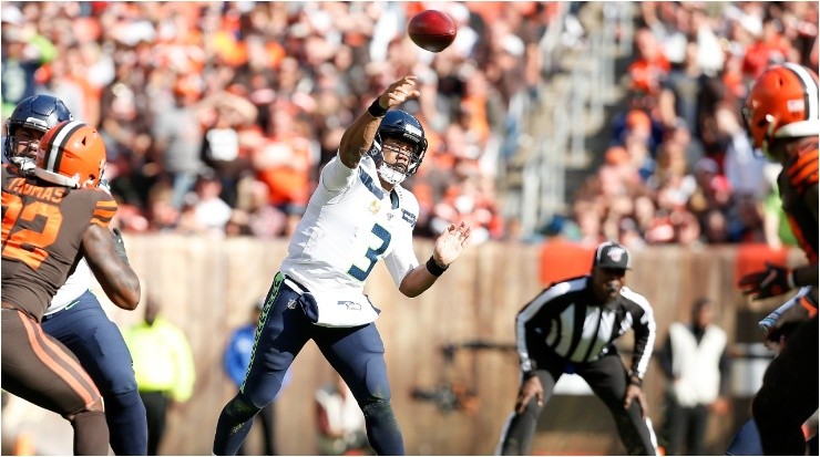 Russell Wilson against the Browns - Getty Images