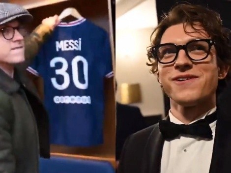 VIDEO: Tom Holland robando la camiseta de Messi y su reacción al conocerlo