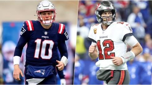 Mac Jones (New England Patriots) y Tom Brady (Tampa Bay Buccaneers)
