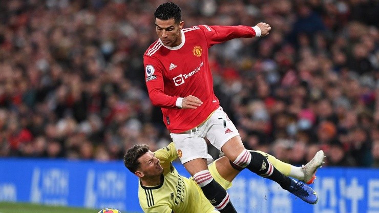 Cristiano Ronaldo en acción con Manchester United.