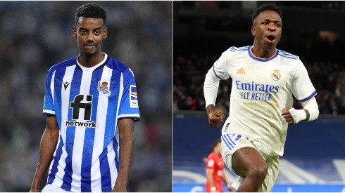 Alexander Isak of Real Sociedad (left) and Vinicius of Real Madrid (right)