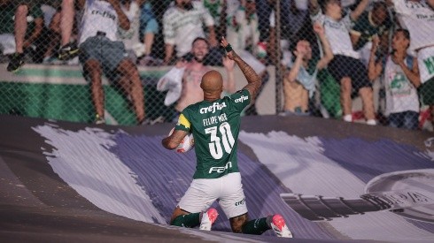 Foto: Ettore Chiereguini/AGIF - Felipe Melo comemora com a torcida do Palmeiras