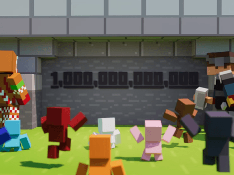 comemora que Minecraft bateu um trilhão de visualizações na  plataforma
