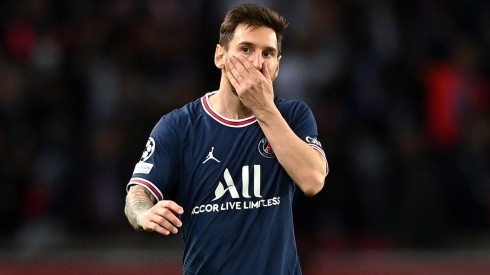 Lionel Messi of Paris Saint-Germain reacts