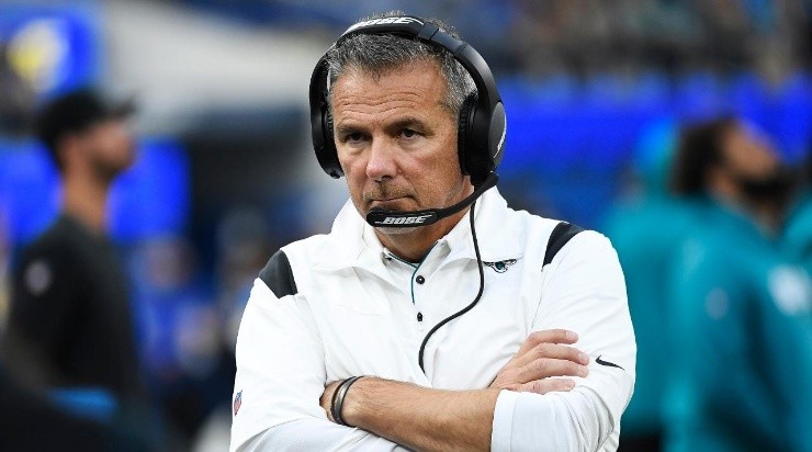 Urban Meyer of the Jacksonville Jaguars looks on during the third quarter against the Los Angeles Rams (Photo by Kevork Djansezian/Getty Images)