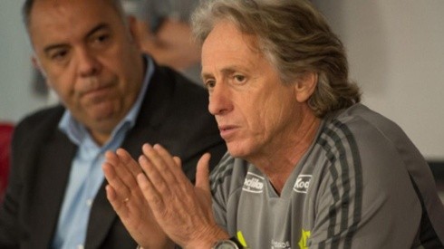 Foto: Alexandre Vidal/Flamengo/Divulgação - Braz e Jesus: dirigente desconversou sobre interesse em técnico