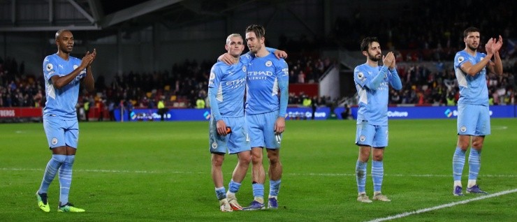 Manchester City celebra su triunfo a Brentford. Foto: Getty
