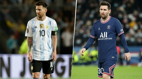 Messi con Argentina y PSG.