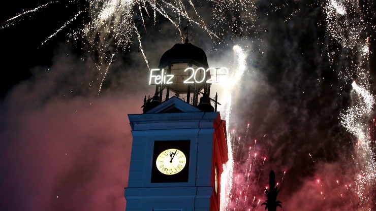 En Madrid recibieron el año en  Puerta del Sol.