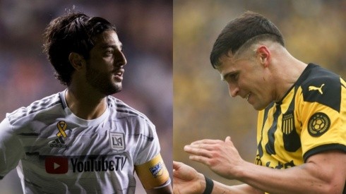 Fotos: Ira L. Black e Ernesto Ryan/Getty Images - Carlos Vela, ídolo na MLS, e Giovanni González, do Peñarol, foram alguns dos nomes ventilados no Palmeiras na virada do ano
