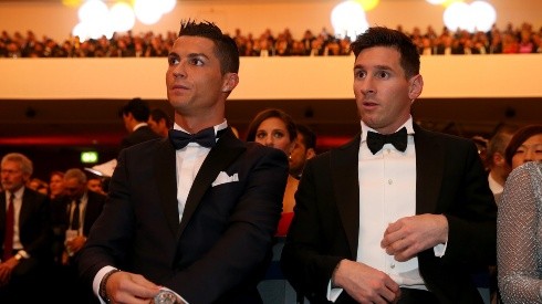 Cristiano Ronaldo y Lionel Messi en la gala del Balón de Oro de 2015.