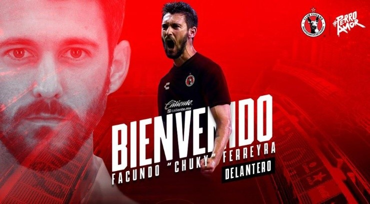 ‘Chucky’ Ferreyra, refuerzo de Xolos. (Tijuana Oficial)