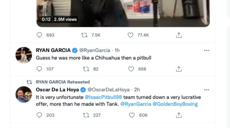 Ryan Garcia, Twitter, Boxing