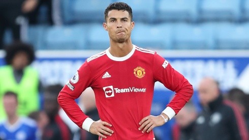 Cristiano Ronaldo of Manchester United looks dejected