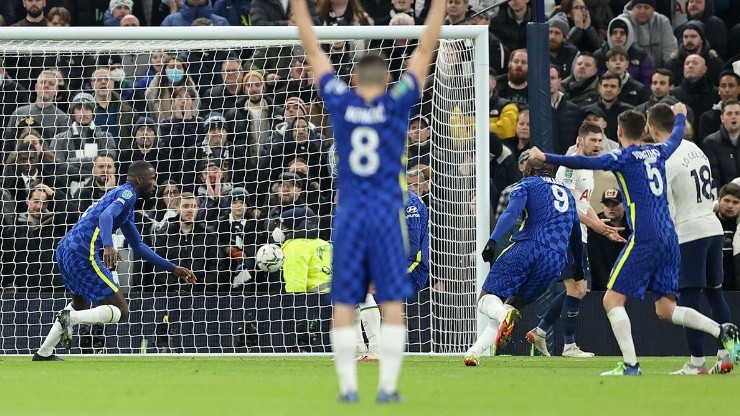 Festejo de gol de Chelsea.