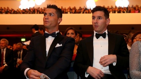 Cristiano y Messi compartiendo galas y homenajes.