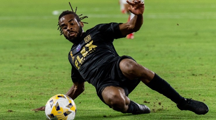 Raheem Edwards played for LAFC in 2021. (Shaun Clark/Getty Images)