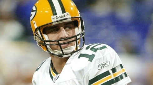Young Aaron Rordger Rodgers in his first season with the Green Bay Packers on 2005.