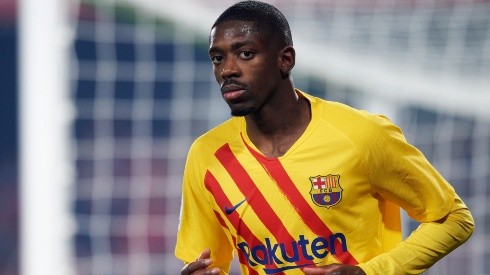 Ousmane Dembele of Barcelona in action