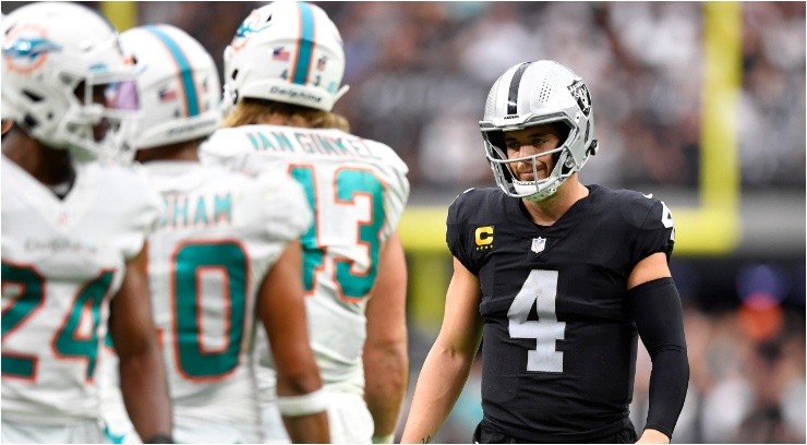Derek Carr against the Dolphins- Getty Images