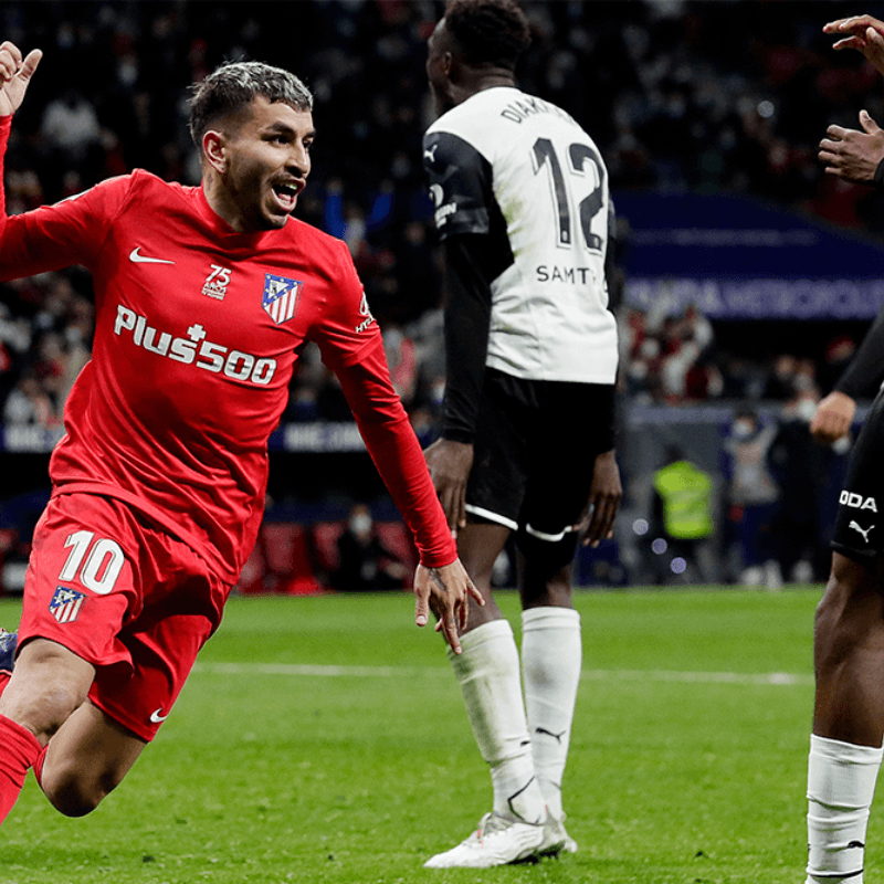 Atlético de Madrid es pura garra: en los minutos finales le remontó el juego a Valencia