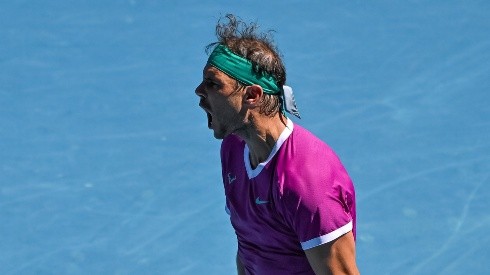 Nadal comemorou a vitória contra Adrian Mannarino (Getty Images)