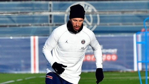 Ramos en entrenamiento con PSG.