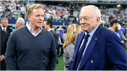 Roger Goodell y Jerry Jones, dueño de Dallas Cowboys.