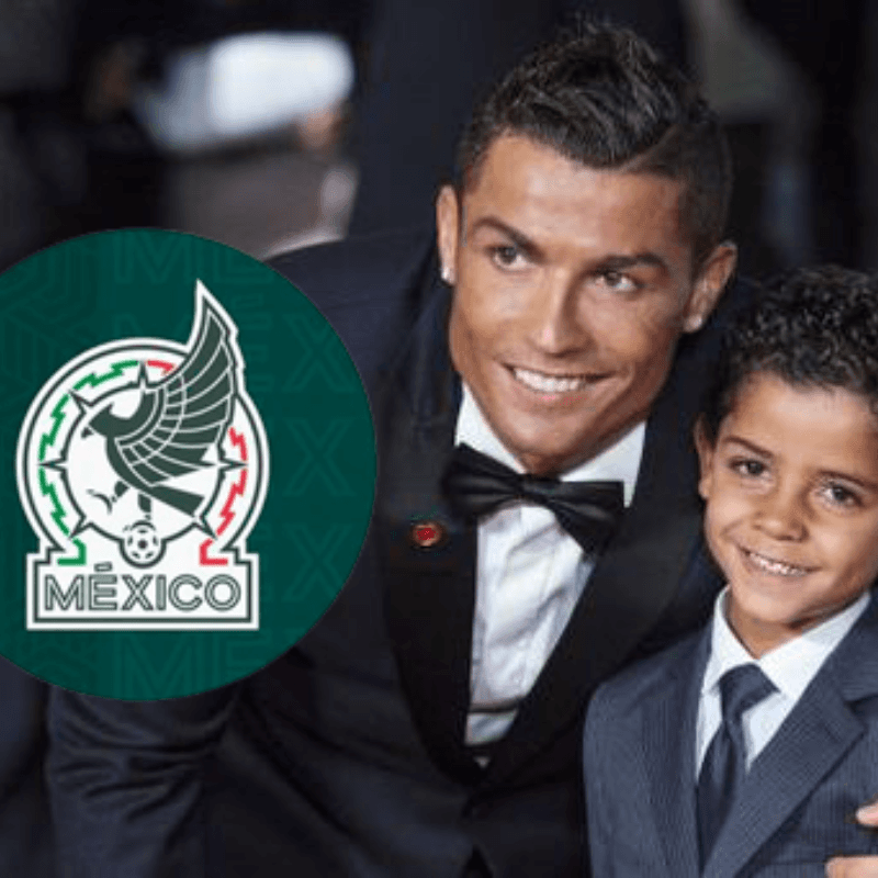 Cristiano Ronaldo Jr posa con la playera de la Selección Mexicana