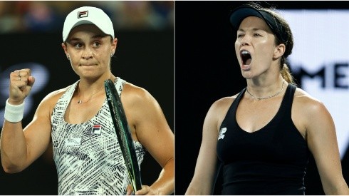 Ashleigh Barty of Australia (left) and Danielle Collins of the US (right)