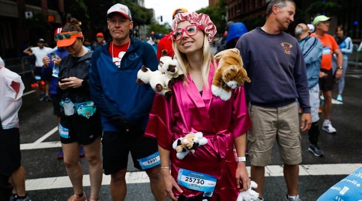 Elizabeth Swaney, en la previa de una carrera en San Francisco en 2019 (Getty)