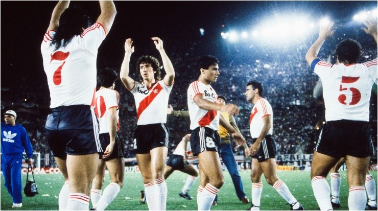 River en la final de la Copa Libertadores 1986 contra América de Cali (Getty)