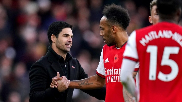 Pierre-Emerick Aubameyang y Mikel Arteta