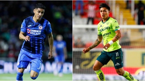 Carlos Antuna #7 of Cruz Azul (left) and Dieter Villalpando #11 of Necaxa