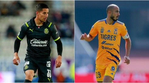 Carlos Cisneros of Chivas (left) and Guido Pizarro of Tigres