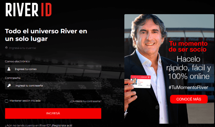 River ID, la única plataforma para conseguir las entradas (login.riverid.com.ar/)