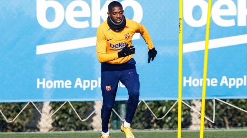 Dembélé entrena en Barcelona