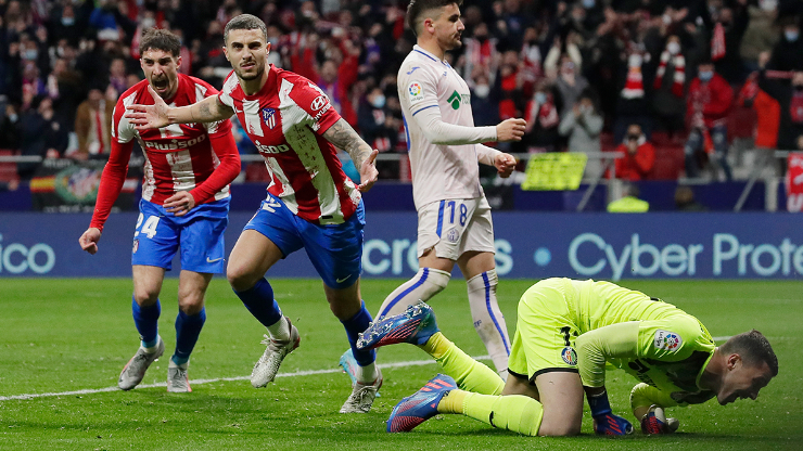 Celebración del triunfo de Atlético.