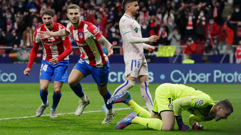 Celebración del triunfo de Atlético.