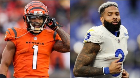 Ja'Marr Chase of the Cincinnati Bengals (left) and Odell Beckham Jr. of the Los Angeles Rams (right)