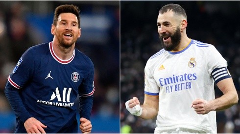 Lionel Messi of PSG and Karim Benzema of Real Madrid.