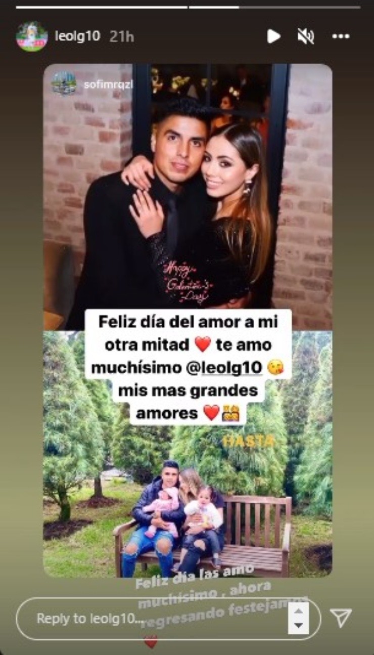 La publicación de López en su historia de Instagram (@leolg10)