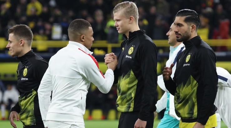 Kylian Mbappe and Erling Haaland (Photo by Alex Grimm/Getty Images)