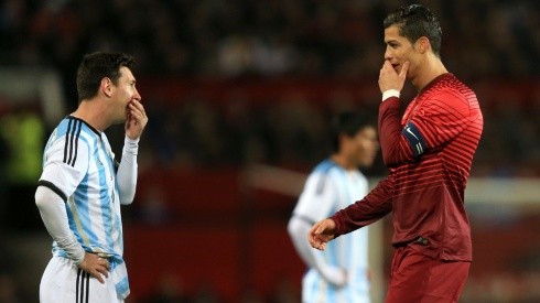 Lionel Messi y Cristiano Ronaldo en un amistoso entre Portugal y Argentina.