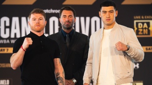 Canelo Alvarez and Dmitry Bivol on the first promotional press conference of their bout