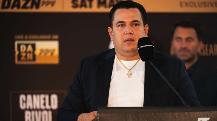 Eddy Reynoso is Canelo&#039;s lifeloach coach and now manager. (Matt Thomas/Getty Images)