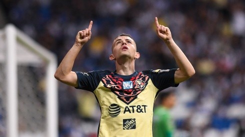 Festejo de Álvaro Fidalgo en el Monterrey vs América del Clausura 2022