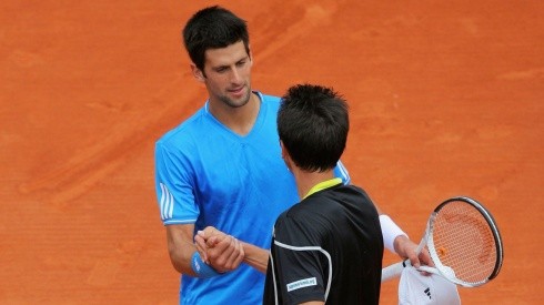 Novak Djokovic con Stakhovsky en Roland Garros 2009
